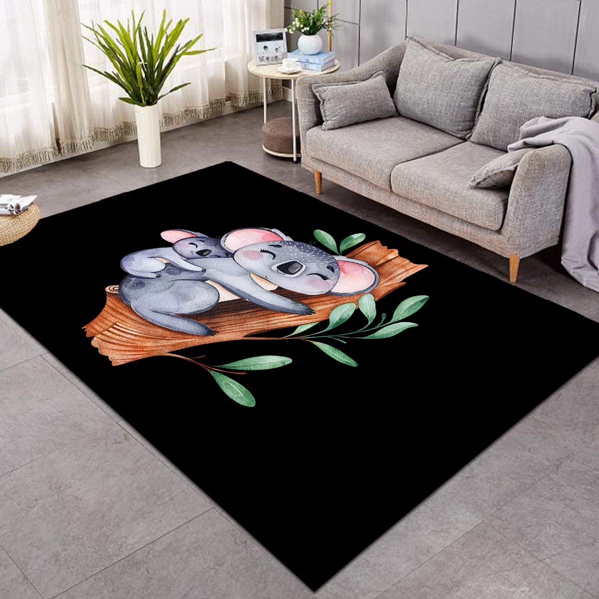 3d Koala Fluffy Living Room Carpets Australia Cute Koala Hugging Tree Art Area Rug Watercolor Australia Animals Indoor Plush Fluffy Rugs 4 X 6 Walmart Canada