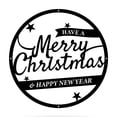 thumbnail image 2 of RealSteel: Merry Christmas Holiday Steel Sign - Festive Metal Wall Décor for Indoor/Outdoor Display (Type1/24"/ Textured Silver), 2 of 10