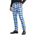 thumbnail image 5 of INSPIRE CHIC Plaid Printed Trousers for Men's Color Block Regular Fit Checked Dress Pants, 5 of 6