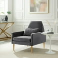 thumbnail image 2 of Armchair Accent Chair, Charcoal Grey Gray, Velvet, Modern Contemporary, Mid Century Living Hotel Lounge Cafe Lobby, 2 of 8