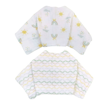 Neat Solutions Unisex Newborn Muslin Burp 2 Bib 2 Pack