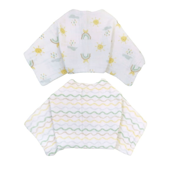 Neat Solutions Unisex Newborn Muslin Burp 2 Bib 2 Pack
