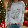 thumbnail image 2 of Makaor Women's Sweatshirt Tops Christmas Crew Neck Tops Graphic Long Sleeve Pullover Tees Fleece Cute Fall Winter Clothes, 2 of 4
