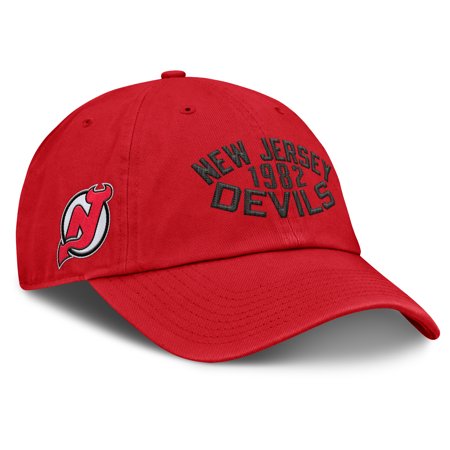 Men s Fanatics Red New Jersey Devils Fundamentals Archer Adjustable Hat