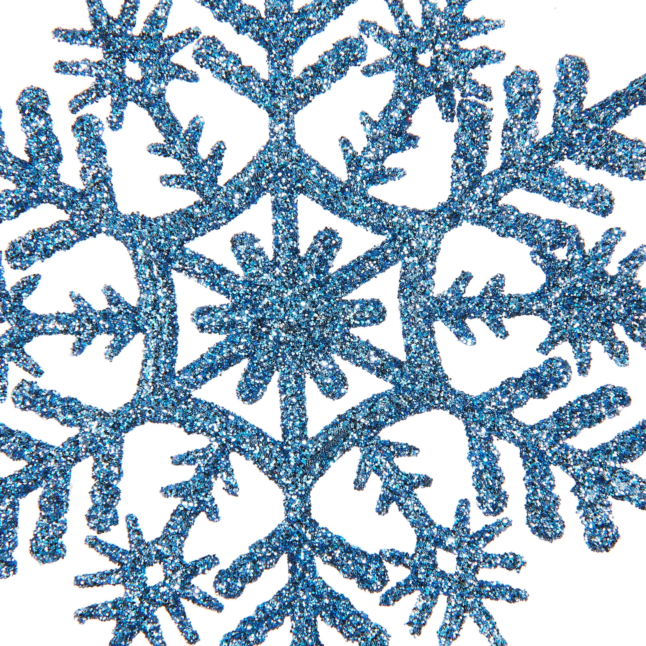 20-Count Light Blue Glitter Snowflake Christmas Ornaments, 3.9", by Holiday Time