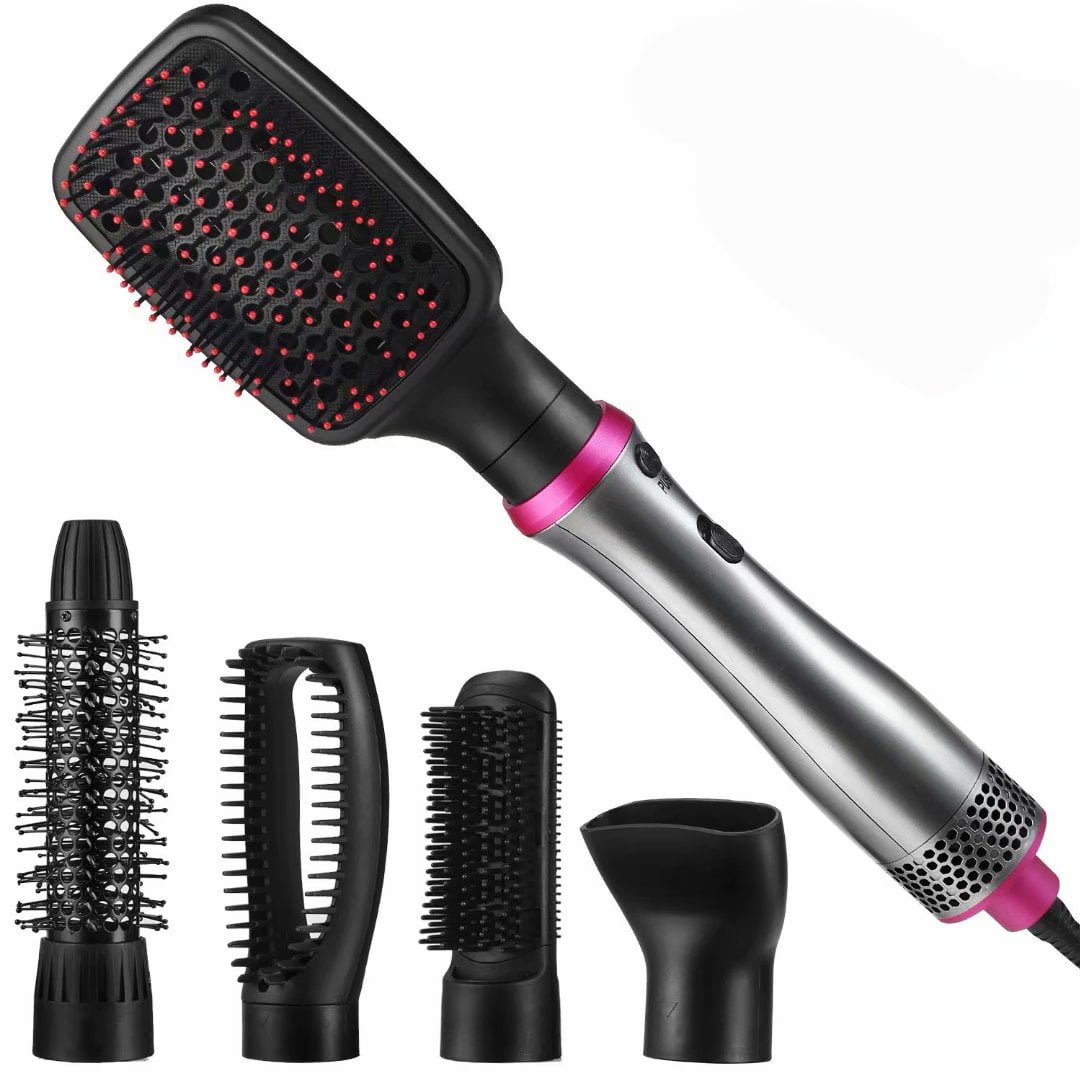 Hair Dryer Brush 5 In 1 Hot Air Brush Multifunctional One Step Hair Styler Volumizer For Drying Straightening Curling Styling Salon Negative Ion Hair Comb Blow Dryer Brush