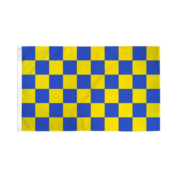 Blue & Yellow Checkered Flag 3x5ft Poly