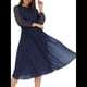 thumbnail image 2 of Vestidos Largos Informales de Larga con Cuello Redondo, Corte A, con Estampado Floral, Estilo Bohemio, para Invitadas de Boda, para Mujer, Otoño 2025 Azul Marino XL, 2 of 8