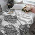 thumbnail image 3 of Abstract Dahlia Throw Flannel Blanket 40x50In Vintage Grey Country Farmhouse Classic Super Soft Cozy Bed Blanket, Lightweight Plush Fuzzy Bed Throw for Bedroom Sofa Couch Living Room, 3 of 4