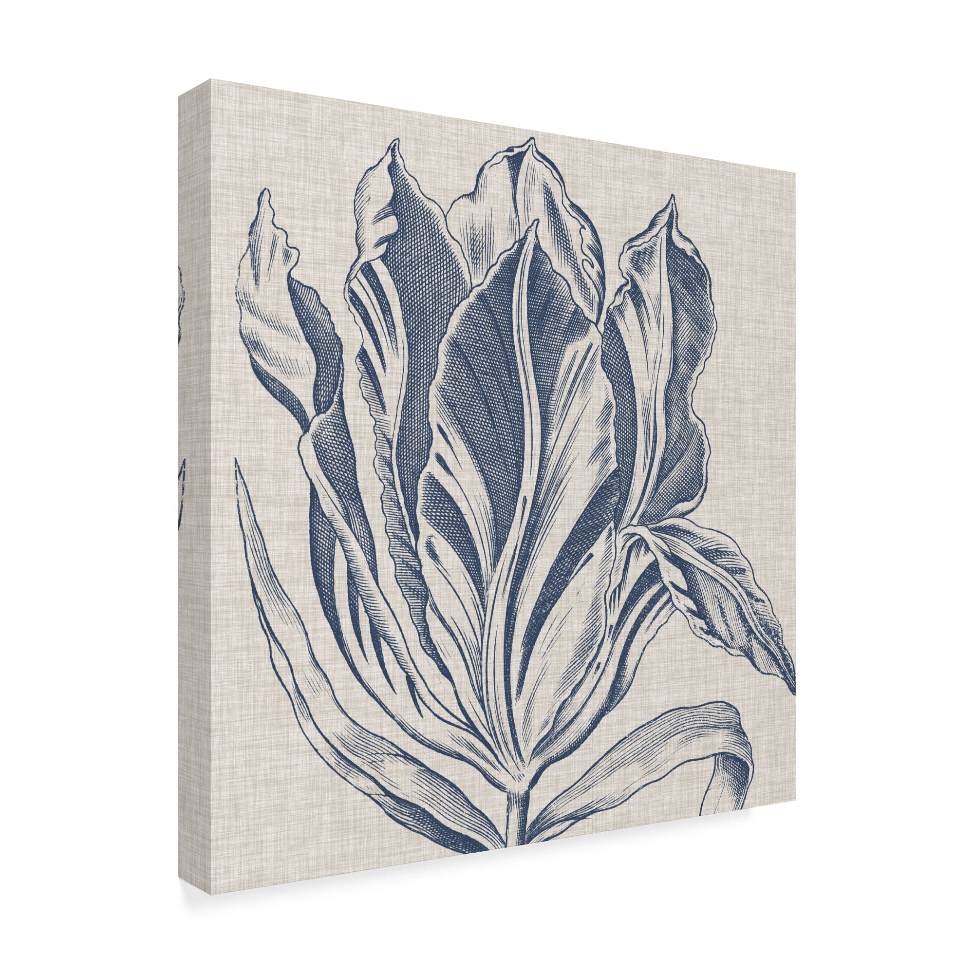 Trademark Fine Art 'Indigo Floral on Linen I' Canvas Art by Vision Studio