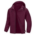 thumbnail image 4 of sususu Fleece Jacket Men Big And Tall ,Solid Color Hooded Zipper Jacket Casual Loose Sports Comfortable Outdoor Jacket,Red,L, 4 of 7