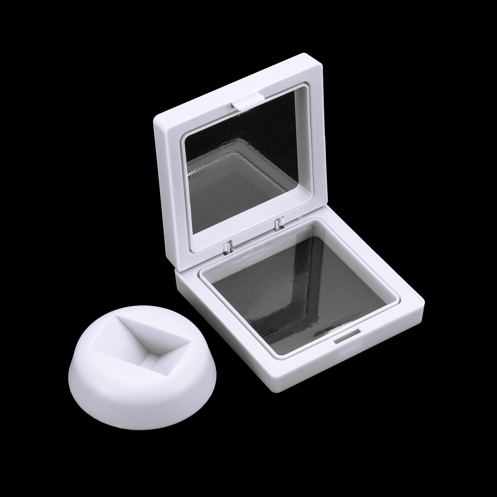 Unique Bargains 4Pcs Floating Frame Display Holder Stand 2.76" x 2.76" x 0.8" White