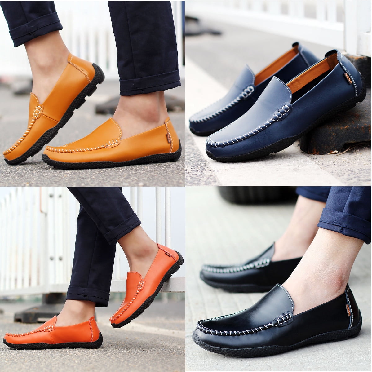 New Men/'s Driving Casual Boat Shoes Leather Shoes Moccasin Slip On Loafers