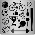thumbnail image 1 of Plantillas deportivas, troqueles metálicos, placas, cortes, pelotas, fútbol, ​​baloncesto, rugby, bicicletas, medallas, 1 of 9