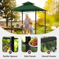 thumbnail image 5 of MASTERCANOPY 8 x 5ft Outdoor BBQ Grill Gazebo with LED Lights and Shelves, Forest Green, 5 of 6