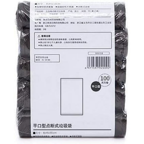 5 Rolls 1 pack 100Pcs Household Disposable Trash Pouch Kitchen Storage Garbage Bags Cleaning Waste Bag Plastic Bag (Color : Black, Size : 45x50cm)