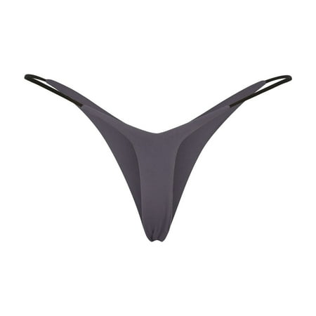 Annhoo Womens Thongs V Crossover Lowrise Panty Underwear No Show G-String Thongs Seamless Bikini Briefs
