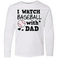 thumbnail image 3 of Inktastic I Watch Baseball with My Dad Long Sleeve Youth T-Shirt, 3 of 5