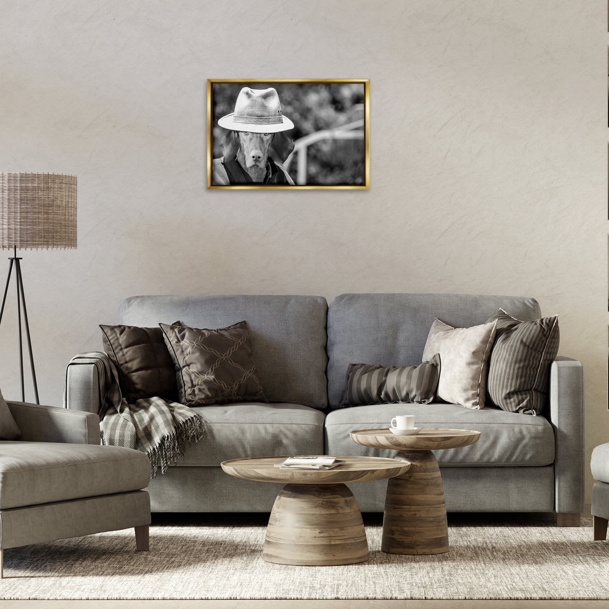 Stupell Industries Country Cowboy Dog Animals & Insects Photography Gold Floater Framed Canvas Art Print Wall Art, 25 x 17
