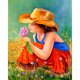 thumbnail image 3 of Cuadros Decorativos Chica recogiendo flores pintura al óleo por números Kits DIY lienzo pared arte imagen artesanal JShteea Nuevos Originales, 3 of 9