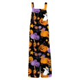 thumbnail image 5 of Halloween Jumpsuits for Women Skull Skeleton Wide Leg Backless Horror Rompers Candy Bat Sleeveless Spooky Overalls, L, 5 of 5