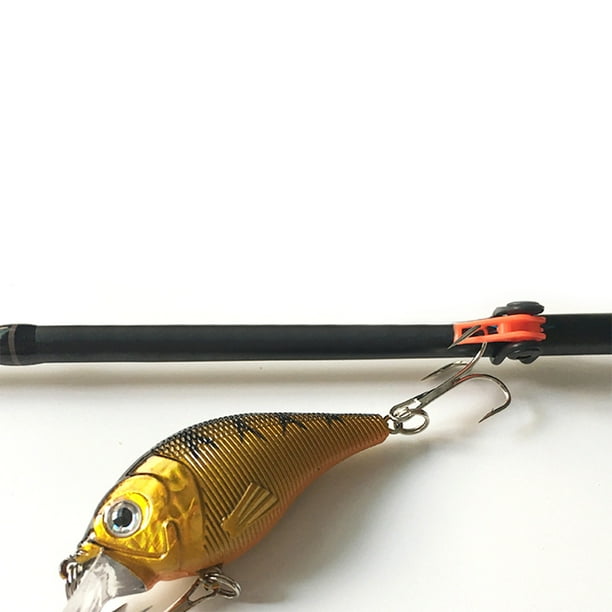 Flmtop 10pcs Adjustable Fishing Rod Hook Keeper Lure Bait Jig Holder With Rubber Rings Orange