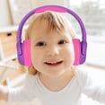 thumbnail image 2 of Contixo Kid Safe 85dB On Ear Auriculares inalámbricos Bluetooth plegables, microteléfono incorporado, entrada y salida de audio (púrpura + rosa), 2 of 3