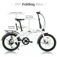 thumbnail image 6 of Zukka 20" Folding Bike Double Disc Brake 7 Speed Foldable City Commuter Bicycle White, 6 of 7