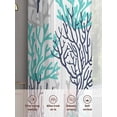 thumbnail image 6 of Navy Blue Teal Grey Coral Coastal Sheer Curtains 108 Inch Length 2 Panels Set for Living Room/Bedroom, Summer Beach Nautical Ocean Curtain Drapes Rod Pocket Curtains Window Treatment 52''x108''x2, 6 of 7