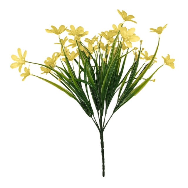 Flores artificiales para exteriores | Orquídeas artificiales | 10 manojos de cabezas de flores de tela serigrafiada | 35 cm de altura | Decoración de jardín y porche | Decoración del hogar