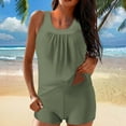 thumbnail image 5 of MSJUHEG Womens Tankini Bathing Suits,Halter Bikini Sets for Women,Halter Swimsuits for Women,Vintage Swimsuit for Women,Blouson Tankini Top with Sporty Boy Shorts 2025,, Green M, 5 of 7