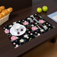 thumbnail image 2 of Placemat, Pioneer Flower Floral Print Pattern Place Mats Table Mat Set Of 2, PVC Washable Placemats for Party Kitchen Dining Decoration, 18x12 Inch, Fade Resistant, 2 of 6