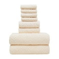 thumbnail image 2 of Velvet Square Towel Set, Bath Towel, Wash Face Towel, Soft & Absorbent, Plain Design, for Household Use, Quick Drying, Bathroom Essentials, Bathing Accessories, 8 Pieces Akmoler | Cotton, Beige, 2 of 8