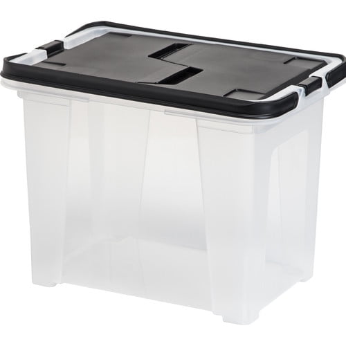 IRIS USA, Inc. Letter Size Portable Wing Lid File Box, Black - Walmart ...