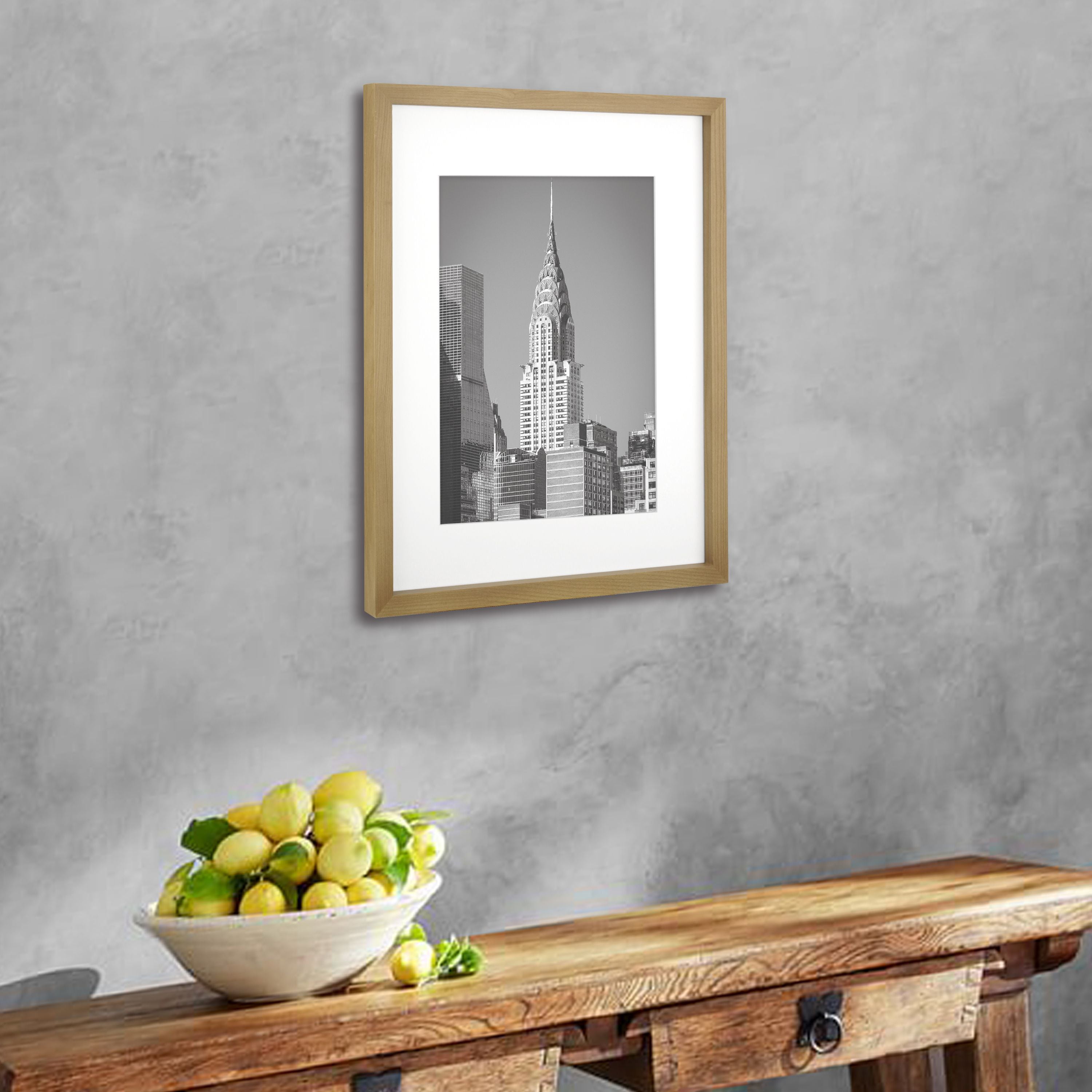 Better Homes & Gardens 16x20 Matted to 11x14 Gallery Wall Picture Frame, Natural Wood, Non Glare