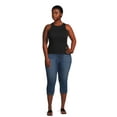 Terra & Sky Women's Plus Size High Rise Pull On Capri Jeggings, 2Pack