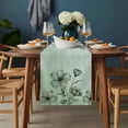 thumbnail image 2 of Green Floral Table Runner - 90 Inch Long, Kitchen Dining Table Runner Dresser Scarves, Country Rustic Ombre Painting Art Watercolor Farmhouse Decor for Coffee Tables Wedding Party Banquet, 2 of 8