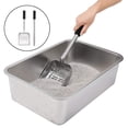 thumbnail image 4 of Update Cat Litter Scooper Herramienta de limpieza fuerte sin doblar con de orificios Metal ligero desmontable para suministros de ga jinwen Pala para arena para gatos, 4 of 7