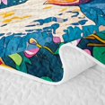 thumbnail image 5 of Castle Fairy Bright Anime Cliff Puffin Scene Quilt Full,Wild Flower Sea Stack Rock Print Full Bedspread Sets,Sky Pink, 5 of 7