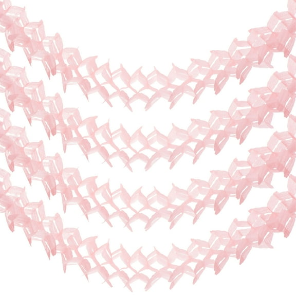 Uxcell 4Pcs Total 40Ft Four-Leaf Tissue Paper Garland Hanging Streamers, Light Pink