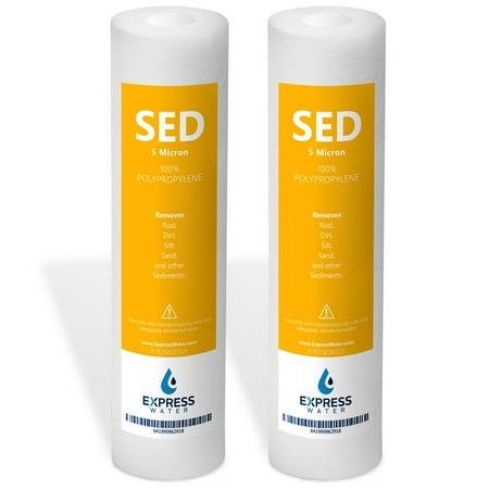 

Express Water – 2 Pack Sediment Water Filter Replacement – 5 Micron High Capacity – 10 inch – Under Sink and Reverse Osmosis System
