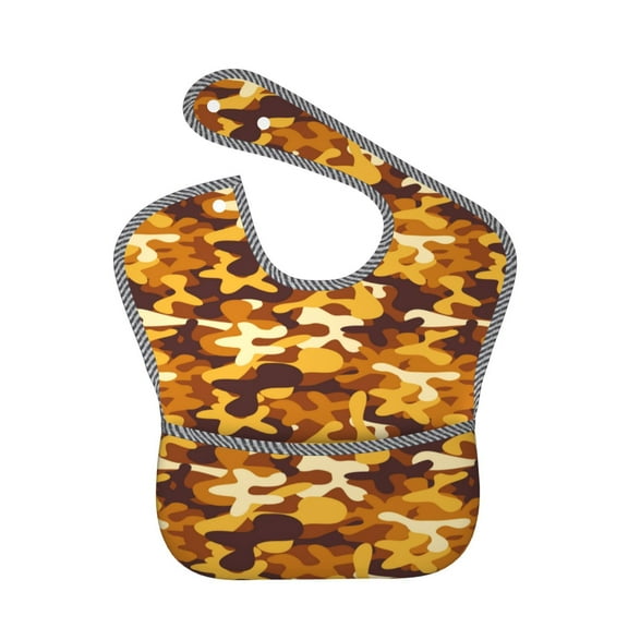 Bingfone Mess-Proof Baby Bib - Waterproof Bib for Baby Boy or Girl with Food Catcher Pocket, Unisex-Desert Camouflage