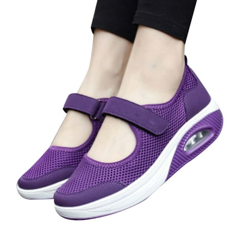 

Women\ s Walking Shoes Hook Loop Breathable Mesh Summer Sneakers With Air Cushion for Outdoor Gym