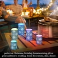 thumbnail image 7 of Snowflakes Snowflake Geometric Elements Blue Background Pattern Flickering Flameless Candles Battery Operated with Remote Timer LED Pillar Candles Set of 2, 7 of 7