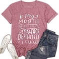thumbnail image 2 of B91xZ Tuniques Grande Taille pour Femmes Rayées Manches Courtes Col Rond, Rose TTG, 2 of 2