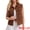 Brown, variant on Womens Denim Vest Button Down Jacket Sleeveless Jean Jacket S Dark Blue