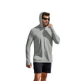 thumbnail image 4 of Pinspark Men's UPF 50+ Long Sleeve Rash Guard - Sun Protection Hoodie UV SPF Fishing Shirt for Athletic Running Swim Hiking Light Gray XL, 4 of 8