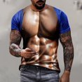 thumbnail image 1 of Shorts pour Hommes, T-Shirt Décontracté pour Hommes, T-Shirt Imprimé Muscle, Tee-Shirt Graphique, Manches Courtes, Col Rond, Vêtements de Printemps et d'Été, 1 of 6