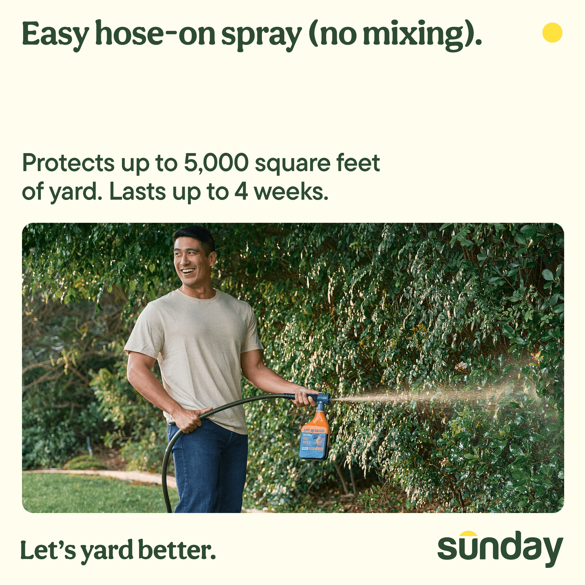 Sunday Nix Ticks Plant-Based insect Control Spray & Repellent 32 fl oz,  5,000 sq ft