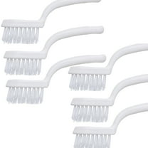 6-Pack Grout Brush with Nylon Bristles, 7-Inch Detail Cleaner for Tile, Corners, White Hard Scrubber for Bathroom and Kitchen, By PRYESS